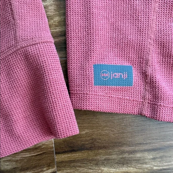 JANJI Size S Women's Long-Sleeve Thermal Crewneck Sweater - Dusty Rose - Picture 2 of 4